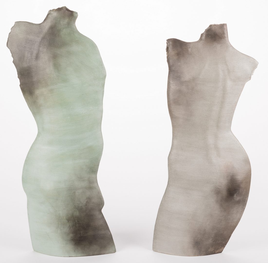 Lot 485: Two (2) Christie Brown Sculptures, Male and Female Torsos