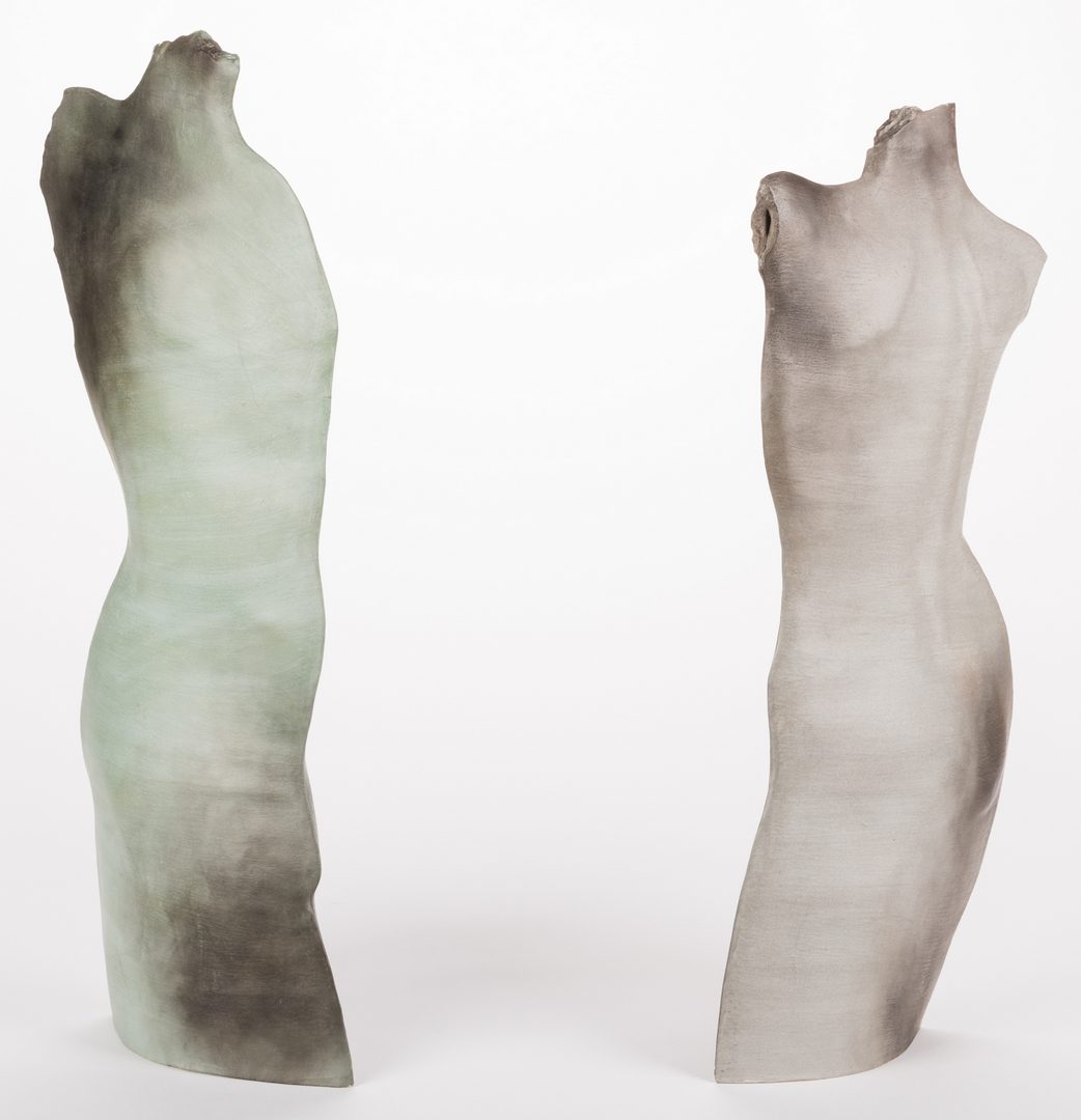 Lot 485: Two (2) Christie Brown Sculptures, Male and Female Torsos