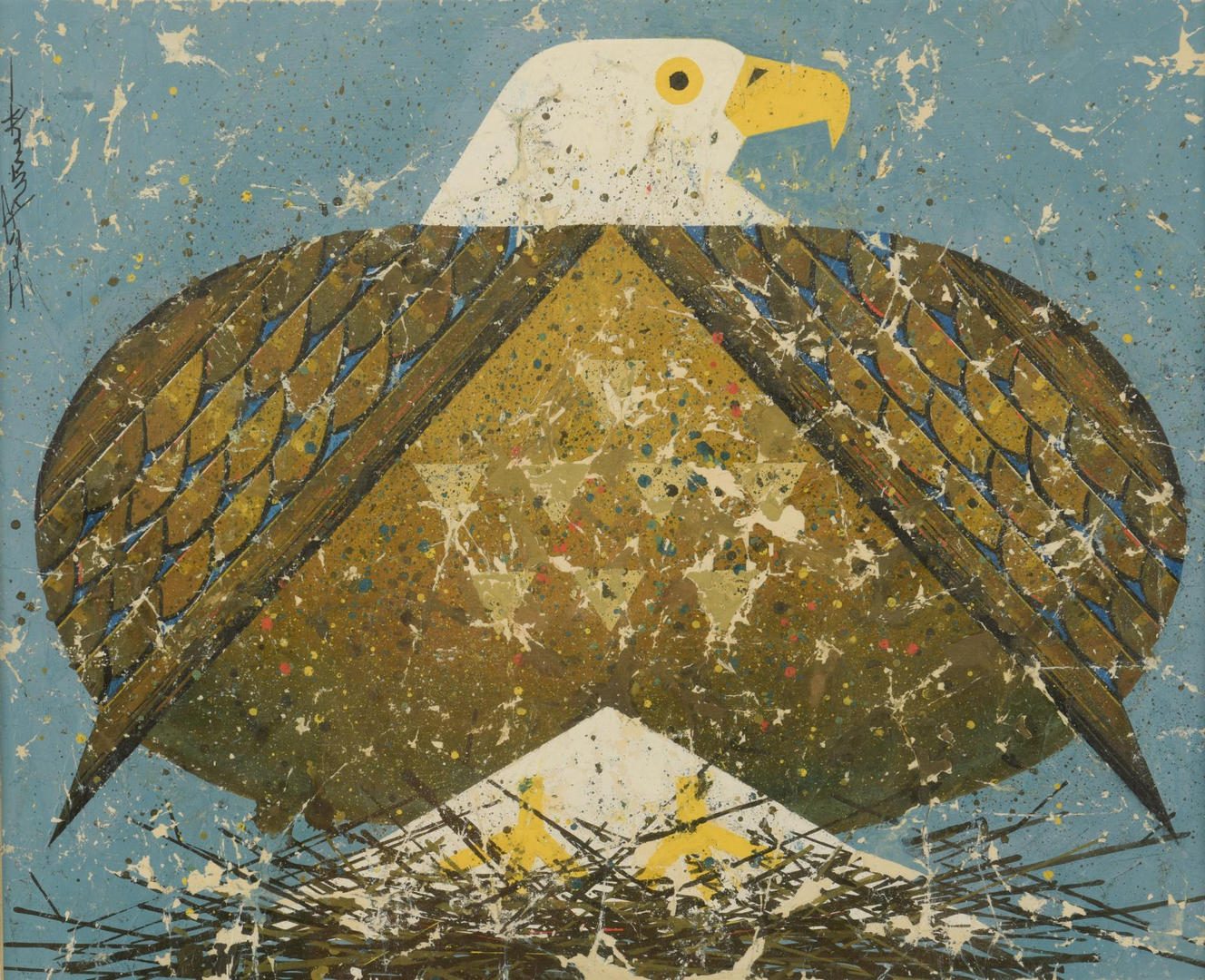 Lot 491: Ted Burnett Painting, American Eagle