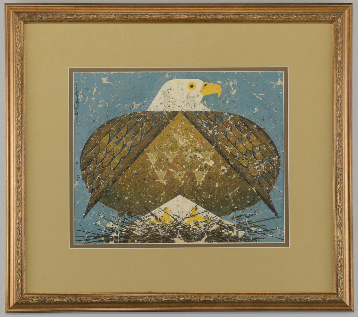 Lot 491: Ted Burnett Painting, American Eagle