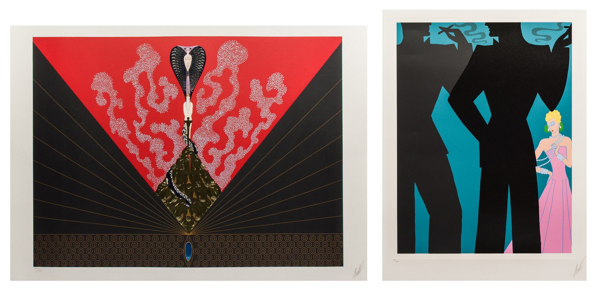 Lot 495: Pair of Erte Serigraphs, "The Triumph of the Courtesan" & "The Cocktail Party"