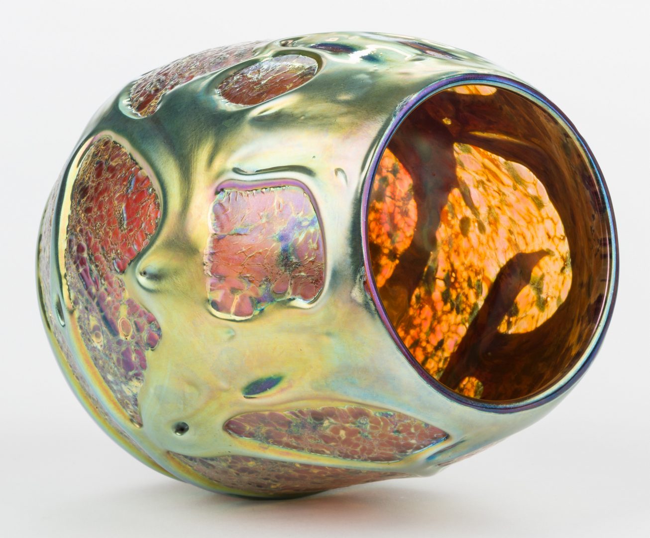 Lot 514: Charles Lotton Amber Gold Lava Vase
