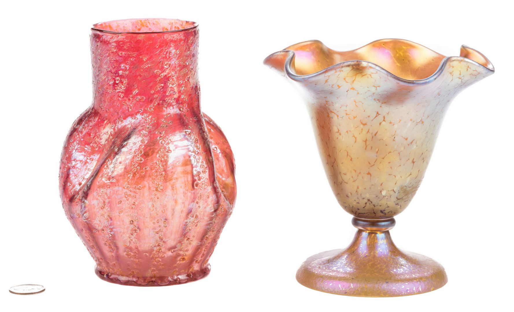 Lot 518: 2 Art glass vases