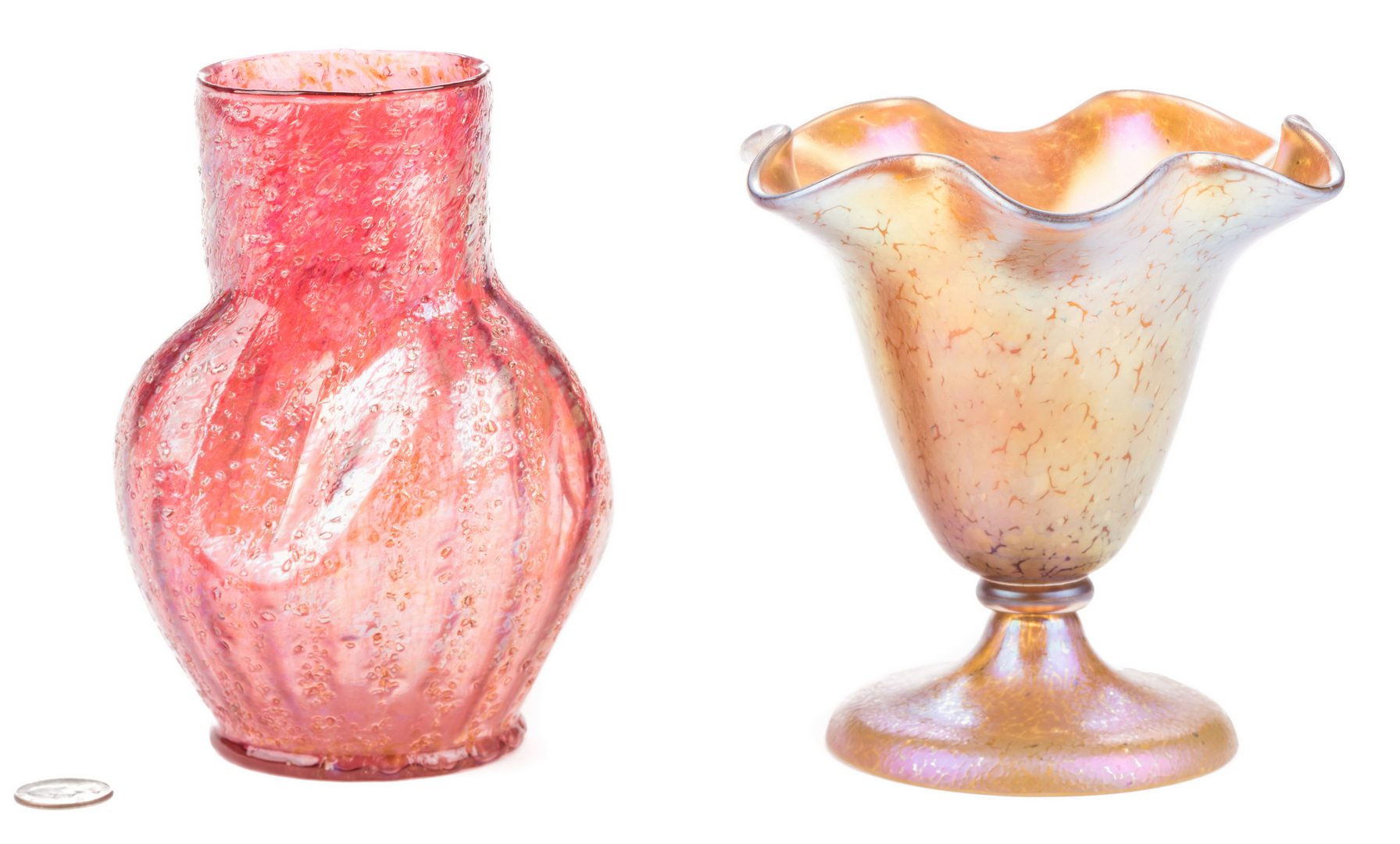 Lot 518: 2 Art glass vases