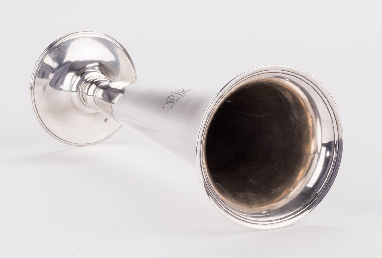 Lot 537: Large Tiffany Sterling Silver Trumpet Vase