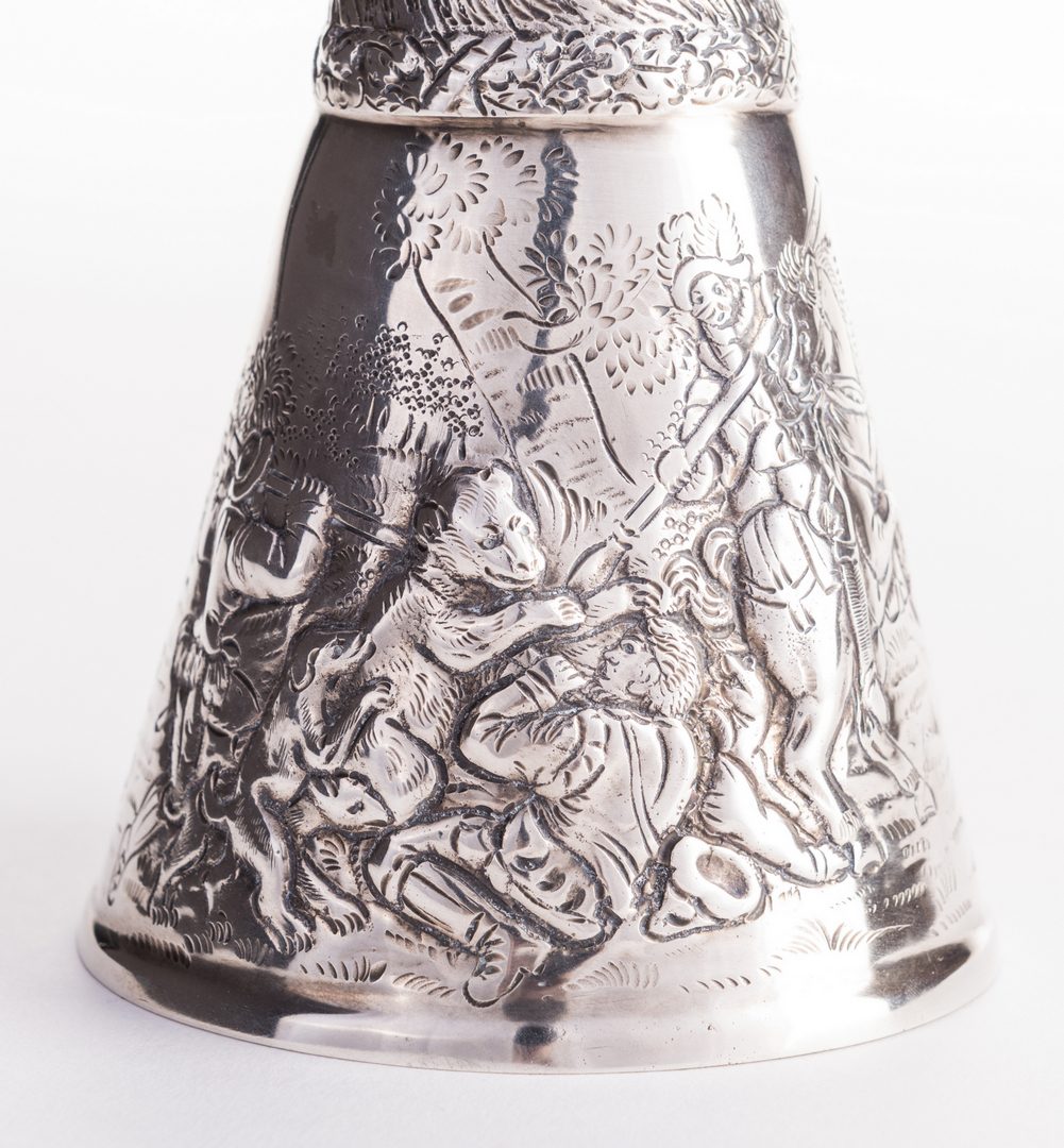 Lot 558: Stag Head German Silver Stirrup Cup