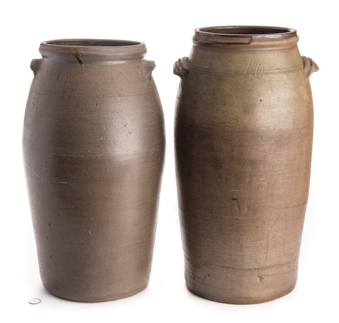 Lot 564: 2 Large Middle TN Stoneware Jars, attrib. LaFever