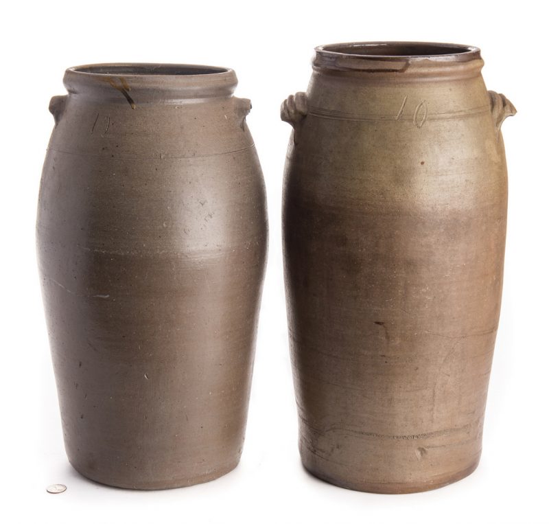 Lot 564: 2 Large Middle TN Stoneware Jars, attrib. LaFever
