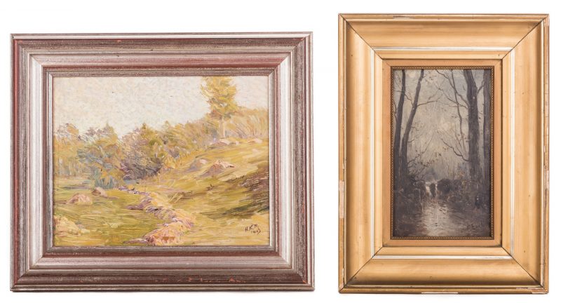 Lot 569: Two American Landscape Paintings