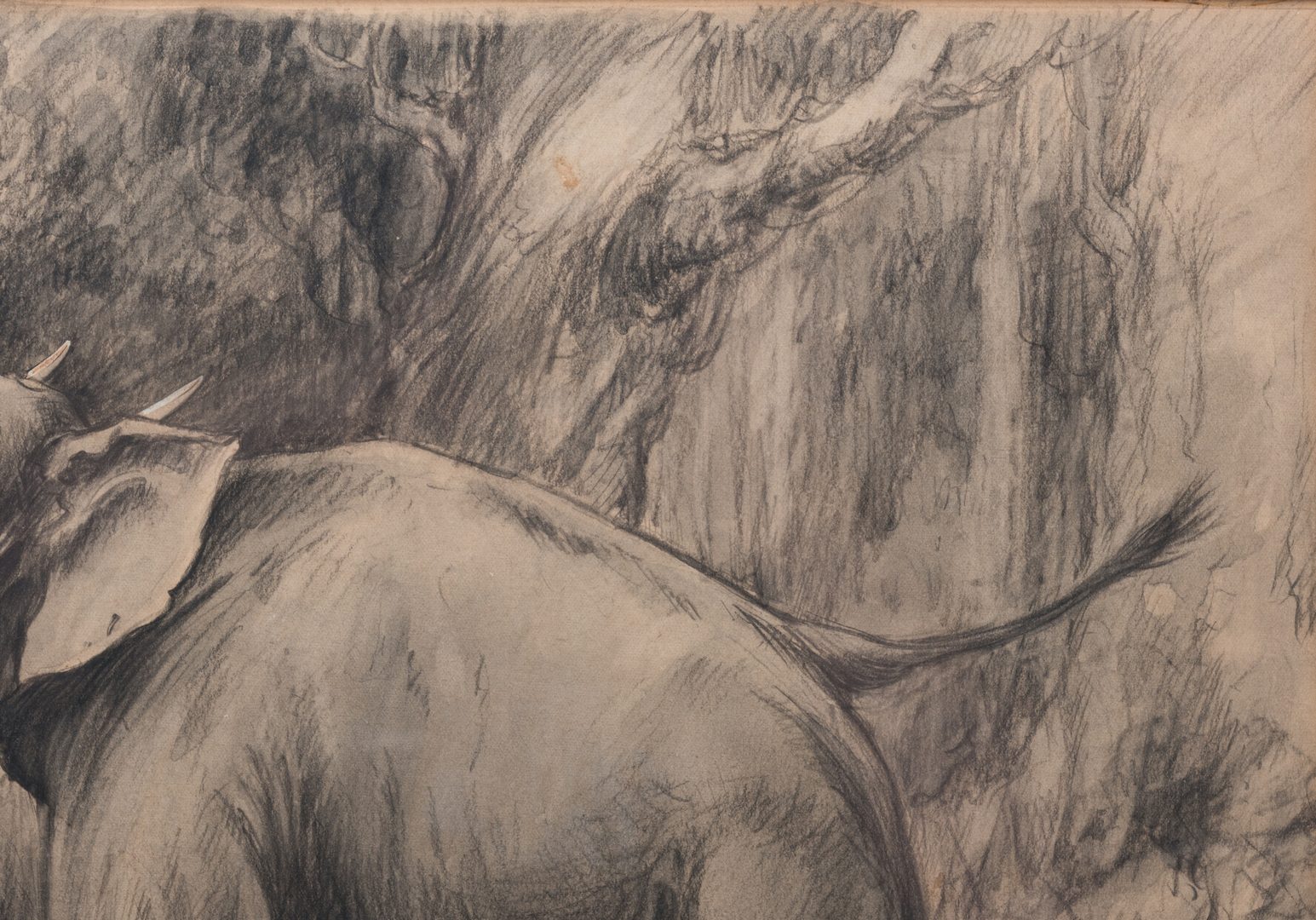 Lot 571: Morgan Stinemetz drawing, elephants
