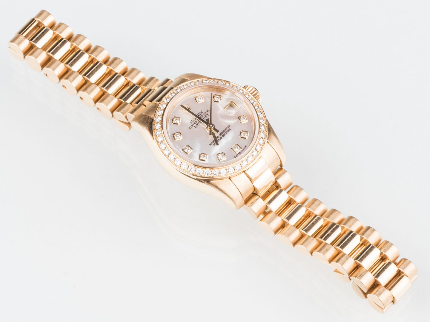 Lot 57: Ladies all 18K Rolex Datejust Diamond Watch