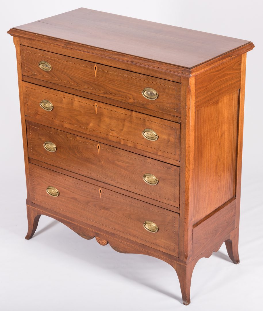 Lot 594: Southern Inlaid Hepplewhite Chest of Drawers