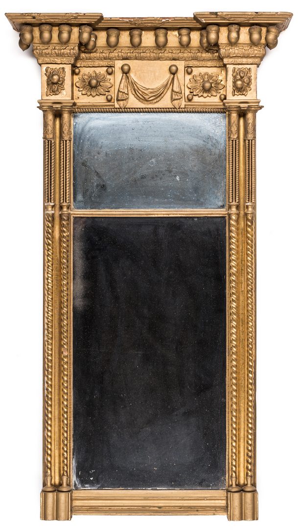 Lot 596: Federal Carved Gilt Pier Mirror