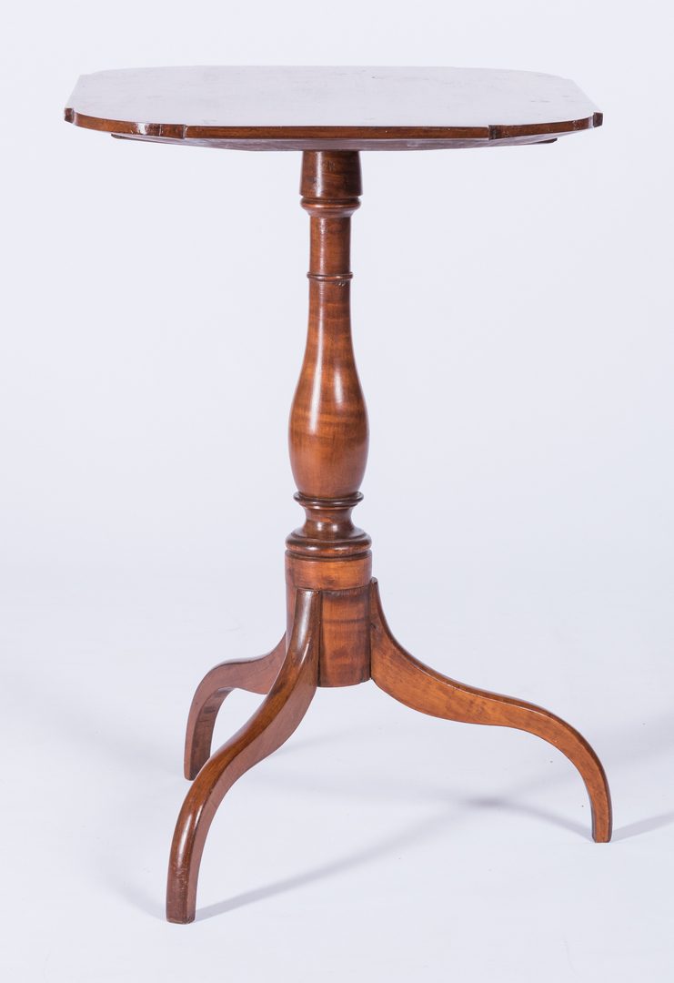 Lot 600: American Tiger Maple Candle Stand