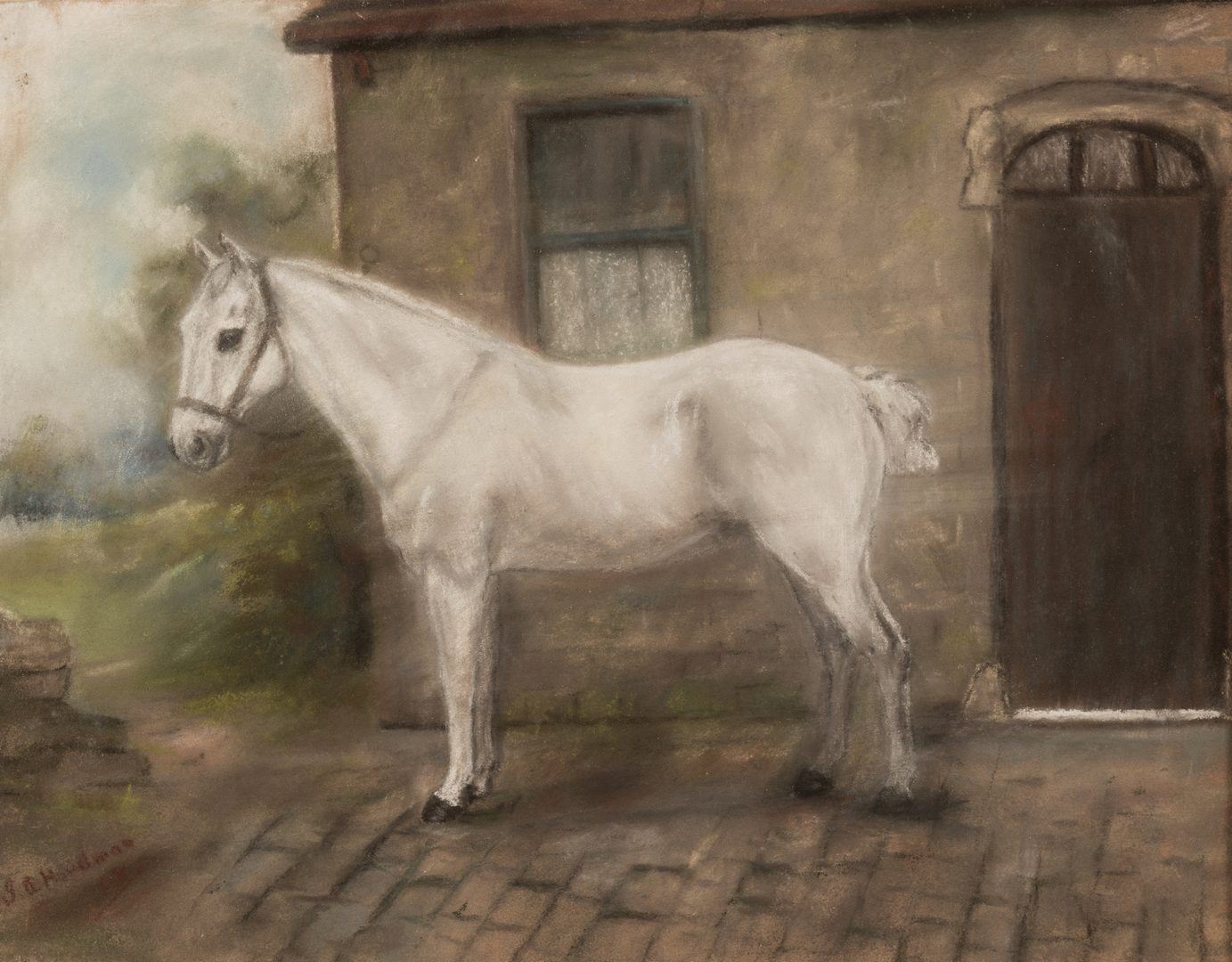 Lot 622: 19th Century Pastel Horse Painting