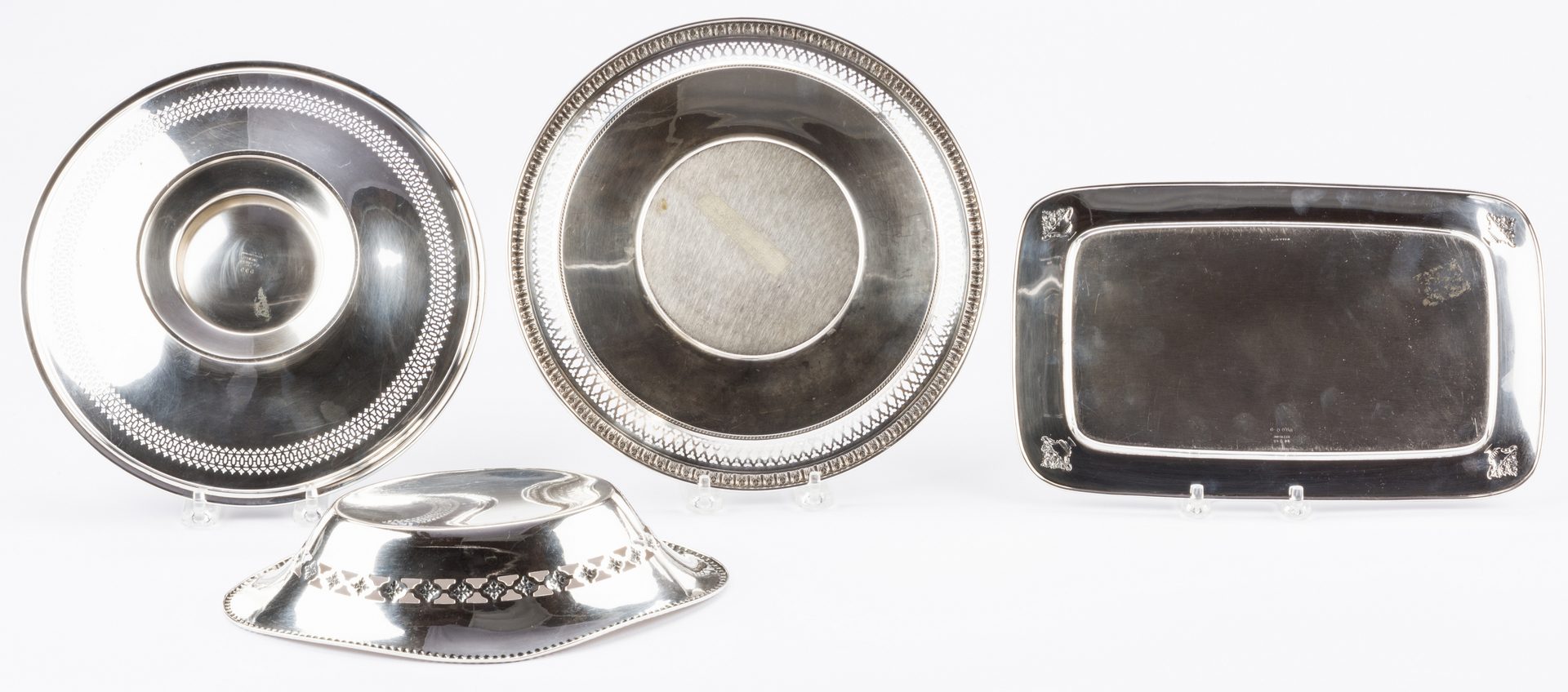 Lot 690: 4 Silver Serving Items, inc. Sterling