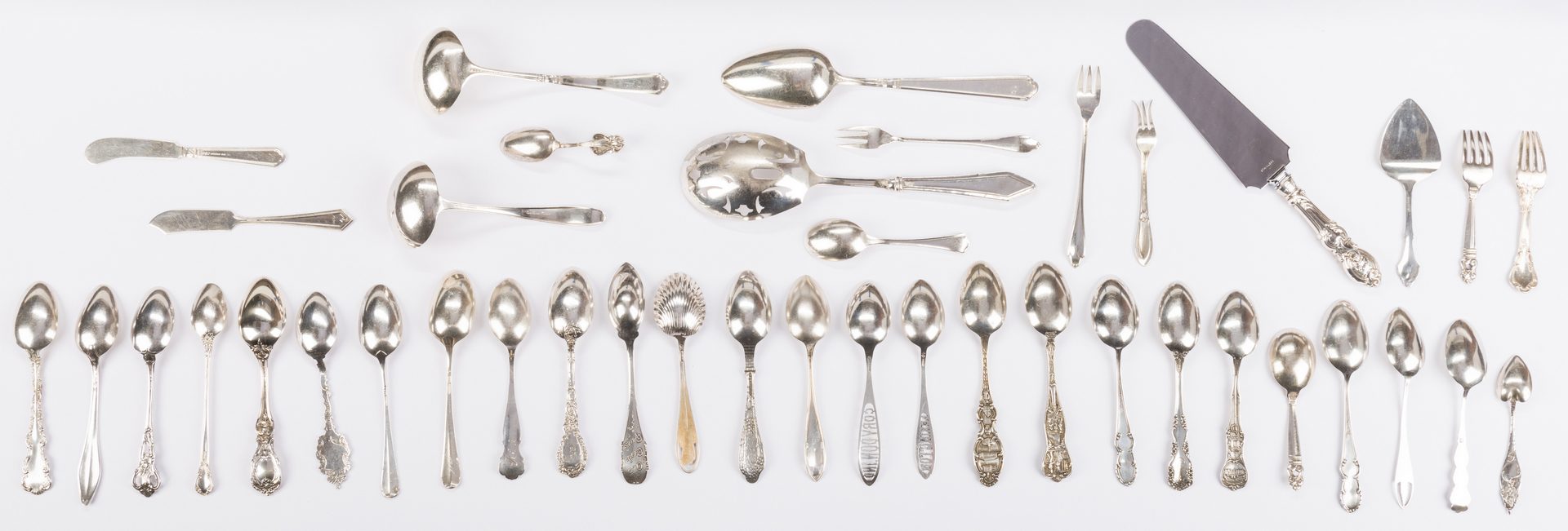 Lot 692: Assembled Grouping Sterling Silver Flatware, 61 pcs