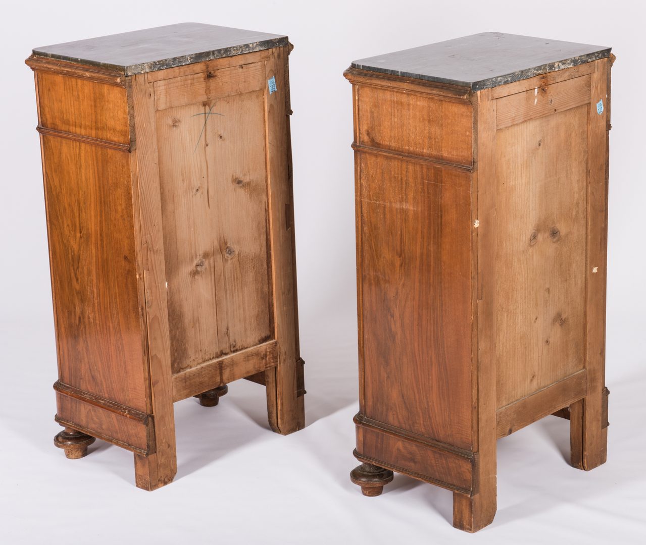 Lot 734: Pair commodes with black marble tops