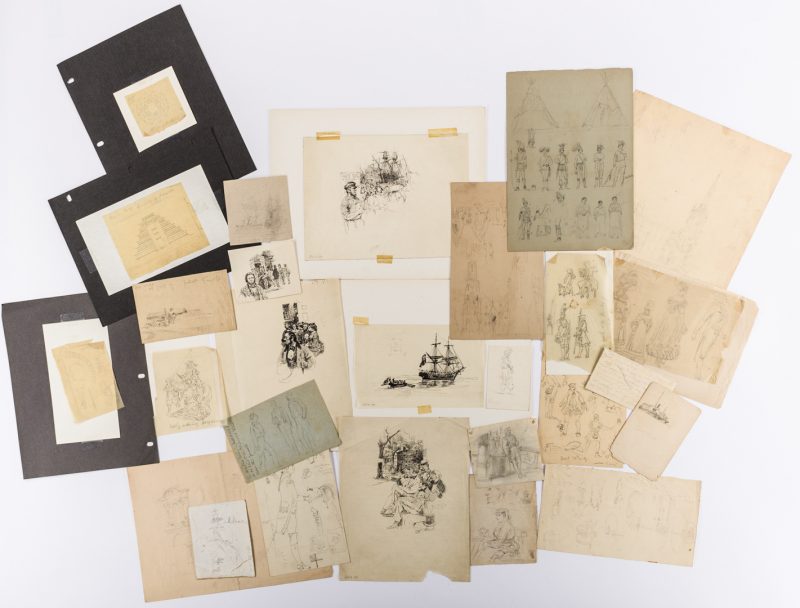 Lot 749: Archive of Alfred Waud Sketches and Notes, 50 plus items