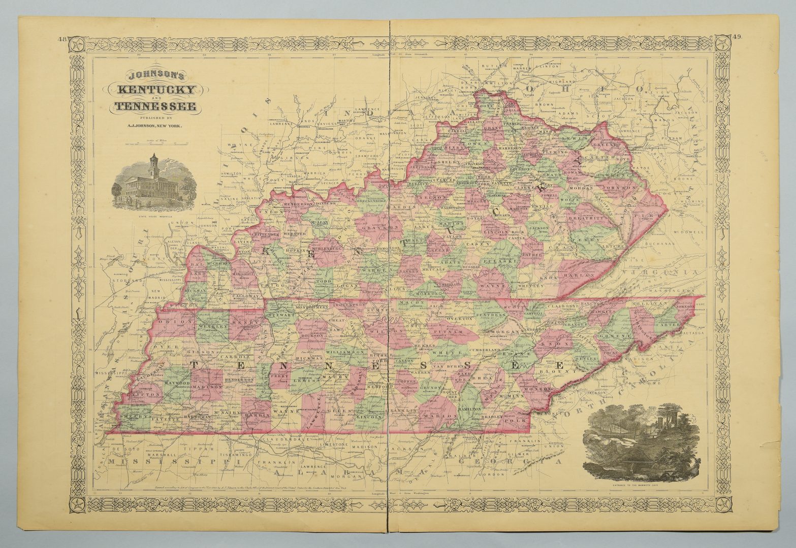 Lot 755: 4 19th cent. TN & KY Maps