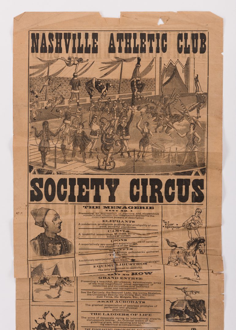 Lot 764: TN Circus Broadside & German Newspaper, 2 items
