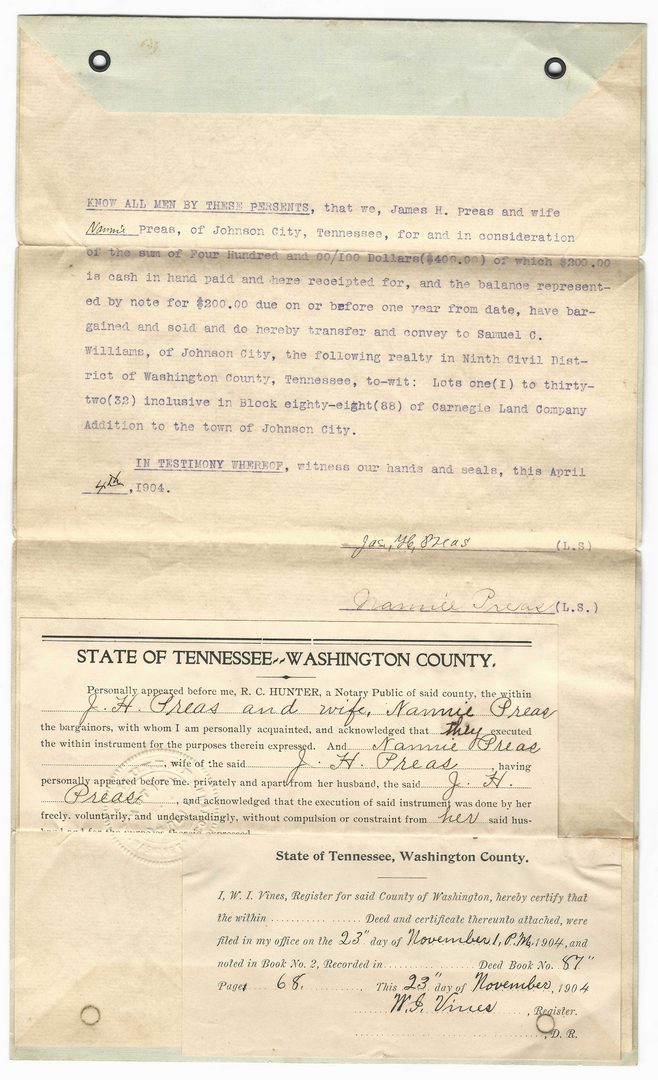 Lot 768: Samuel C. Williams Archives, Tennessee Related Papers & Ephemera