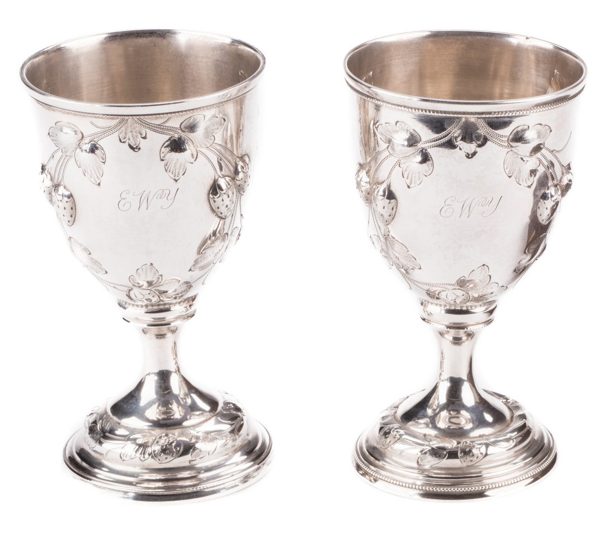 Lot 78: McGavock Family Silver Goblets