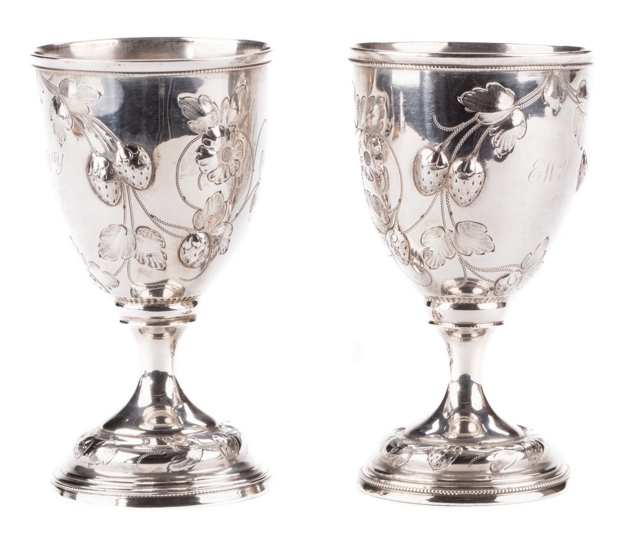 Lot 78: McGavock Family Silver Goblets