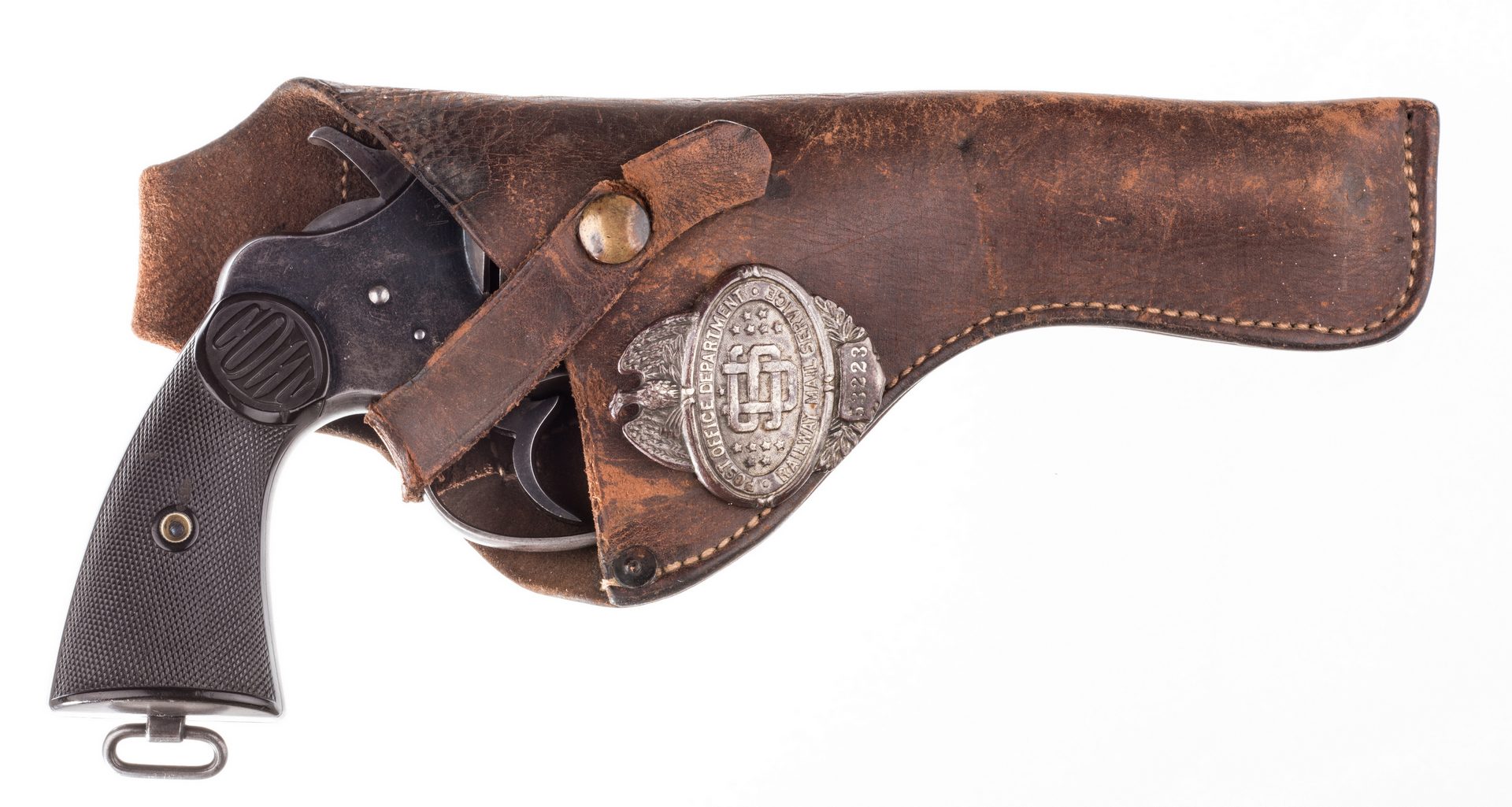 Lot 791: Colt New Service Revolver, .44 Caliber, Railway Mail Holster