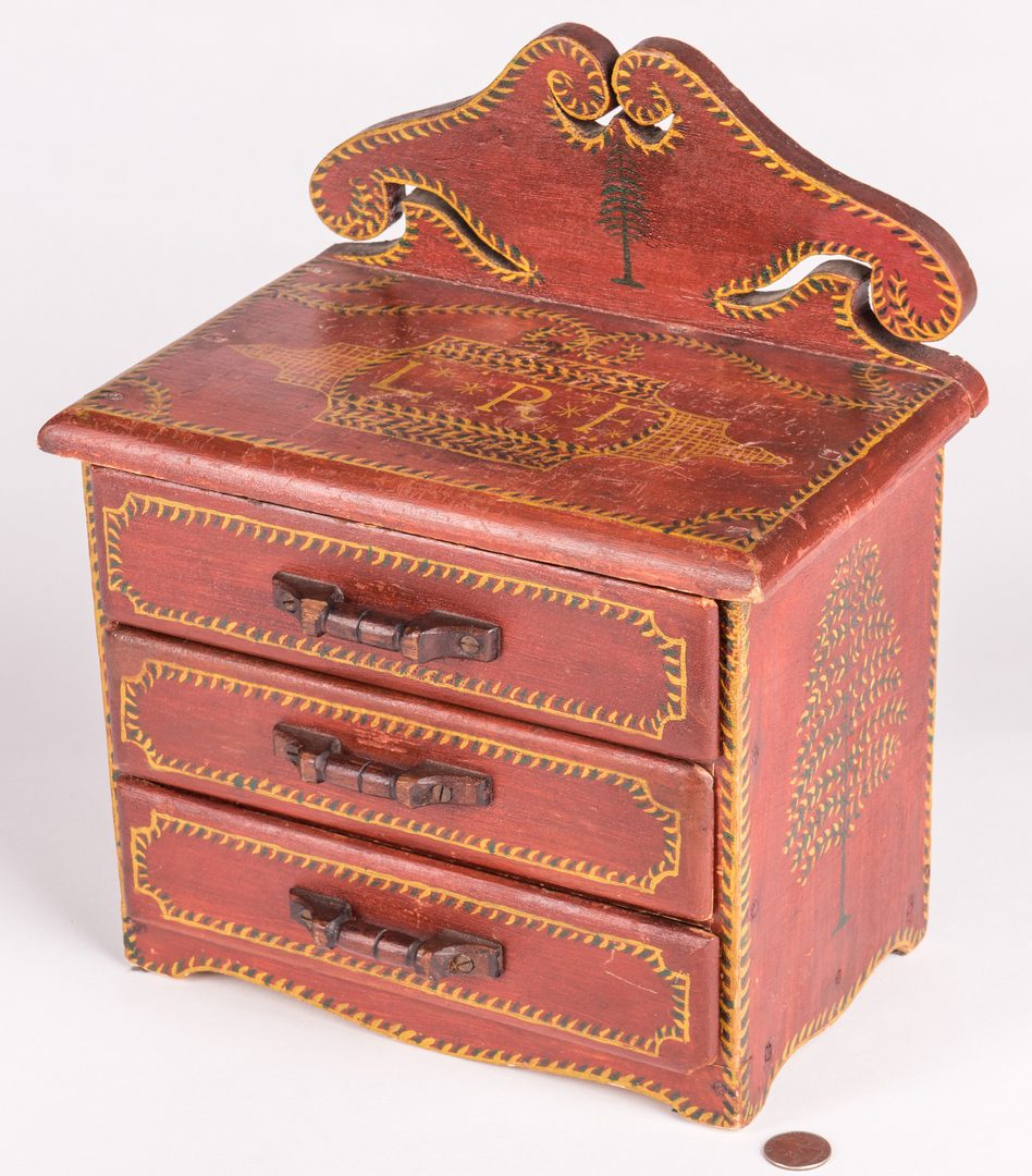 Lot 809: Attr. Soap Hollow Miniature Chest, Signed