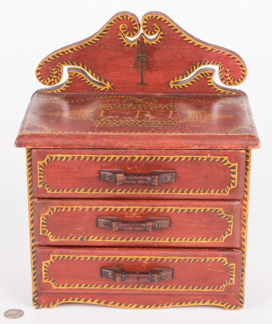 Lot 809: Attr. Soap Hollow Miniature Chest, Signed