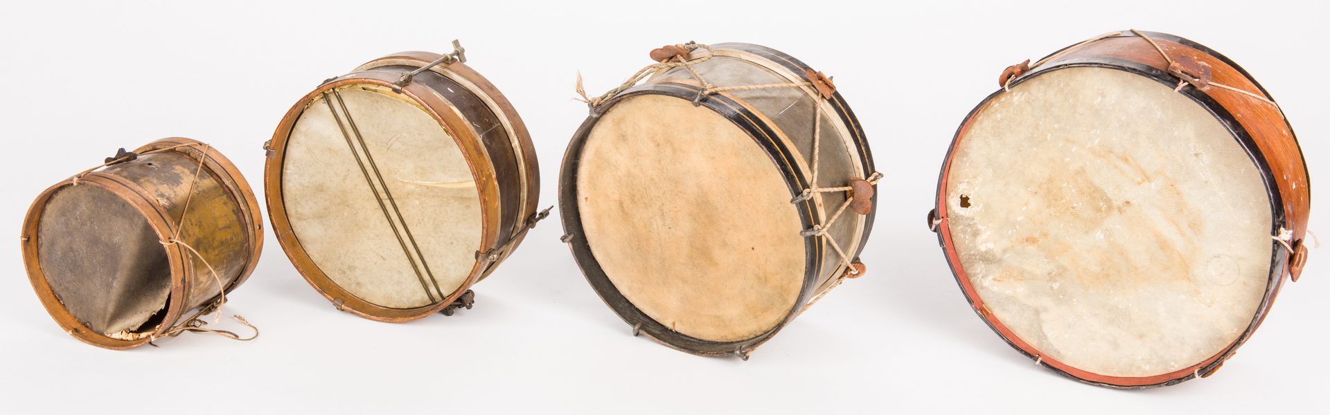 Lot 823: 4 Antique Snare Drums