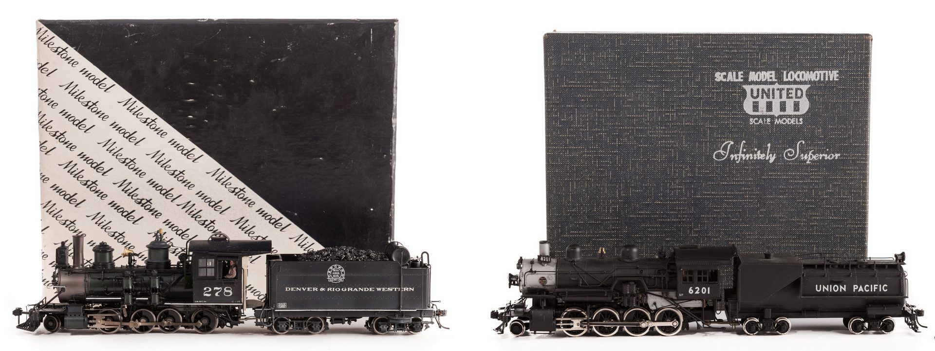 Lot 824: 2 Boxed Brass Model Trains