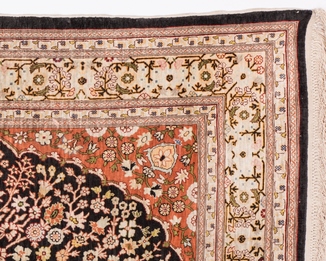 Lot 859: Finely Woven Persian Silk Rug
