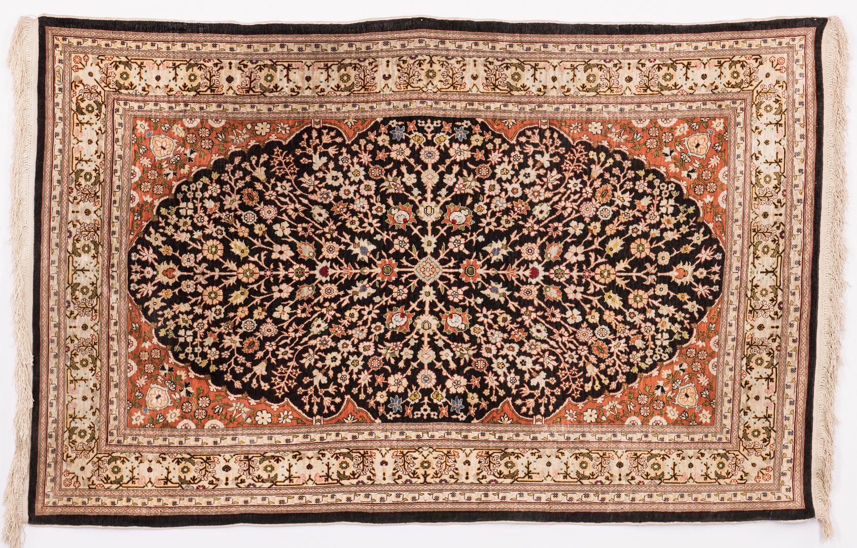 Lot 859: Finely Woven Persian Silk Rug
