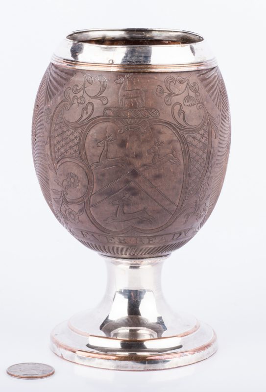 Lot 866: Armorial Carved Coconut Cup