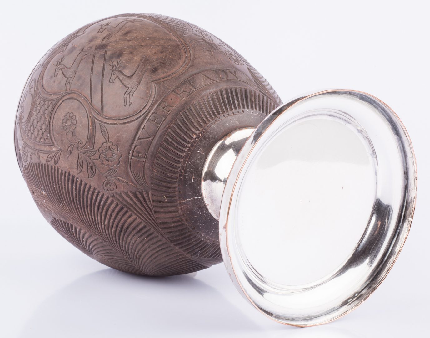 Lot 866: Armorial Carved Coconut Cup