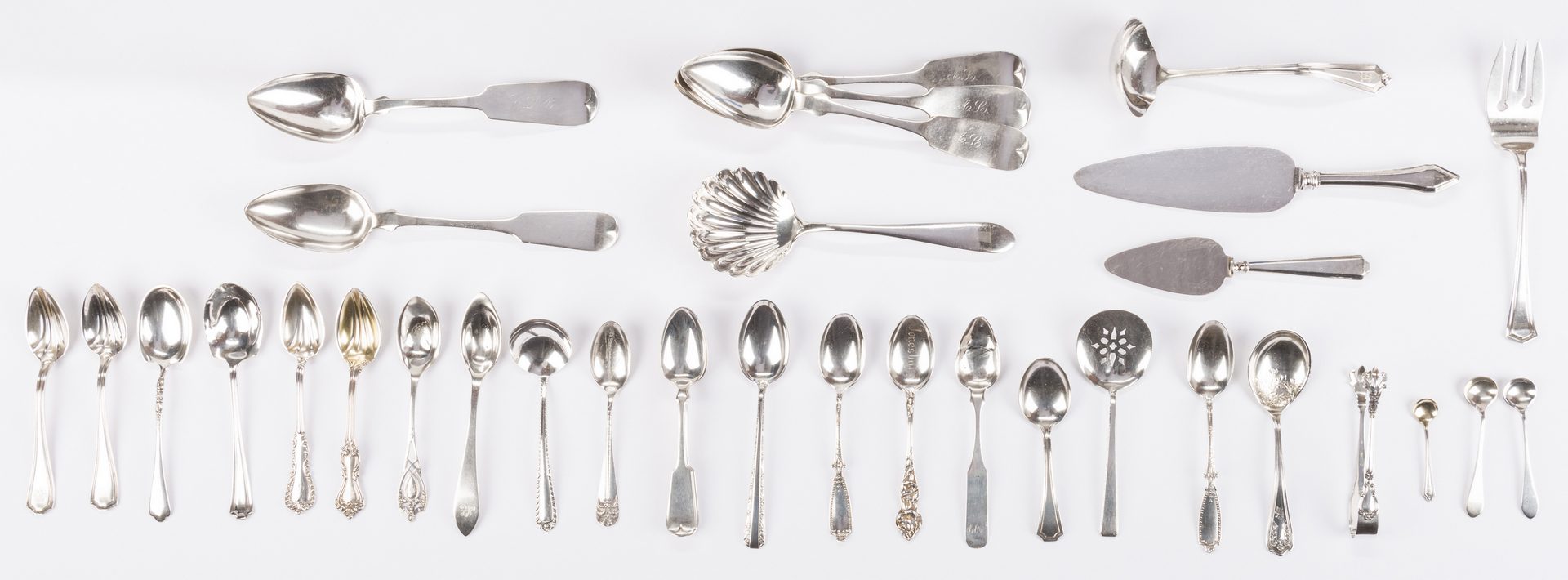 Lot 875: Group Sterling & Coin Silver Flatware, 38 pcs