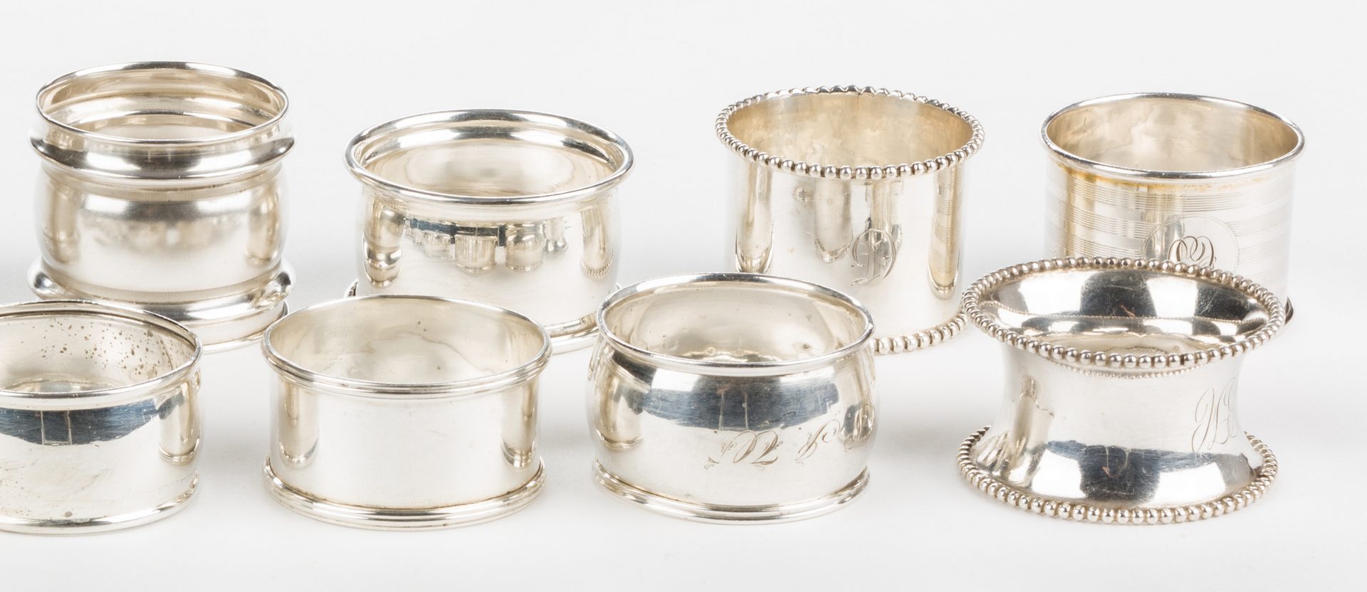 Lot 876: Assorted Sterling Smalls, 26 pcs inc. ornaments, napkin rings