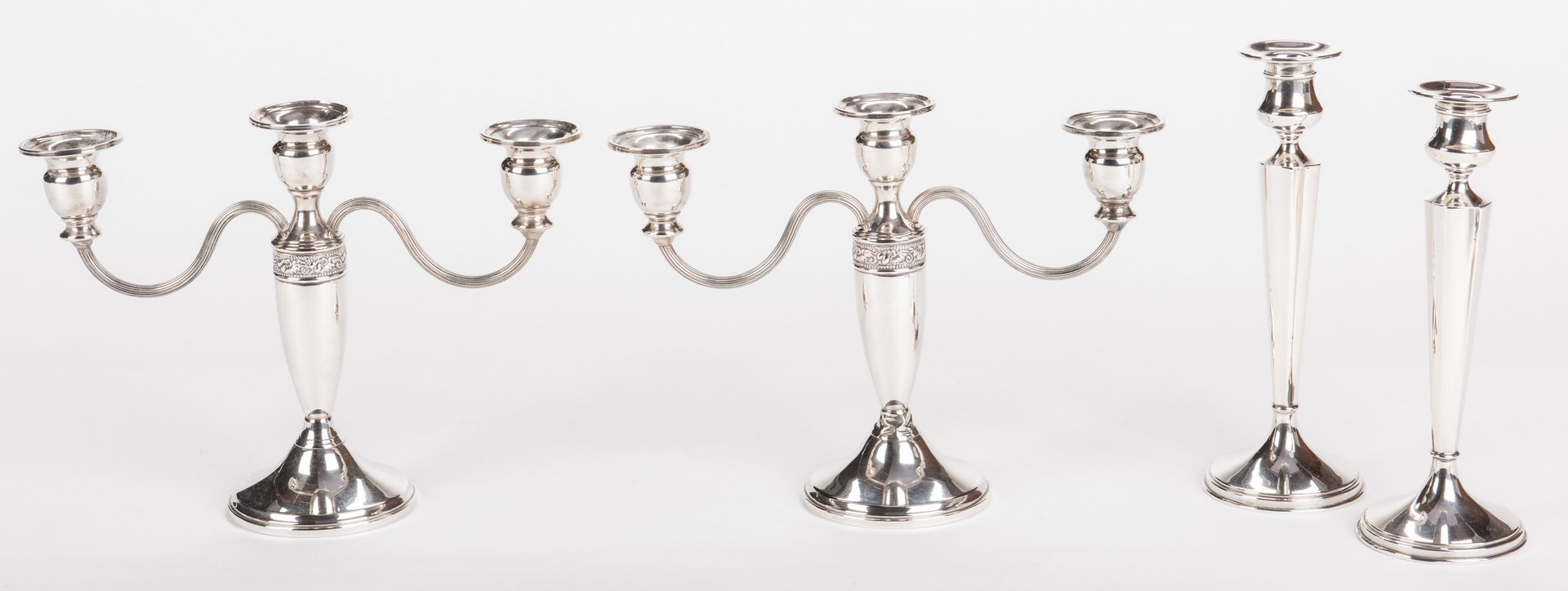 Lot 884: 12 sterling items incl. candelabra