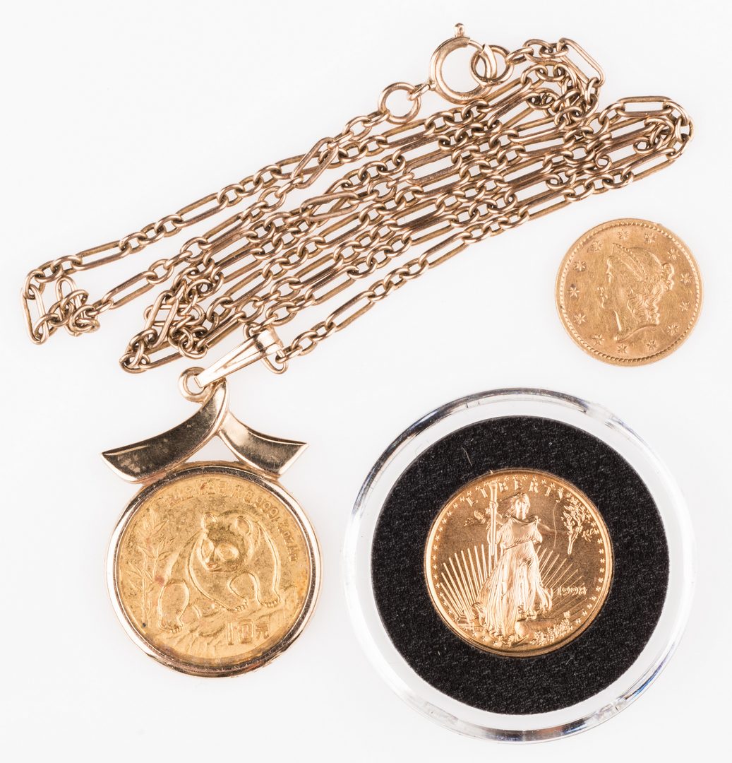 Lot 892: Lot of 3 Gold Coins, inc. 1853 $1 US Liberty Head