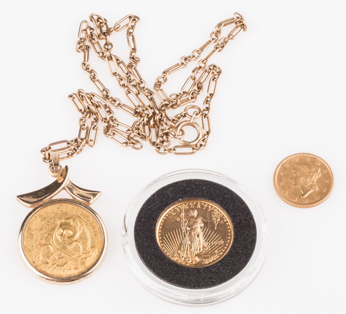Lot 892: Lot of 3 Gold Coins, inc. 1853 $1 US Liberty Head