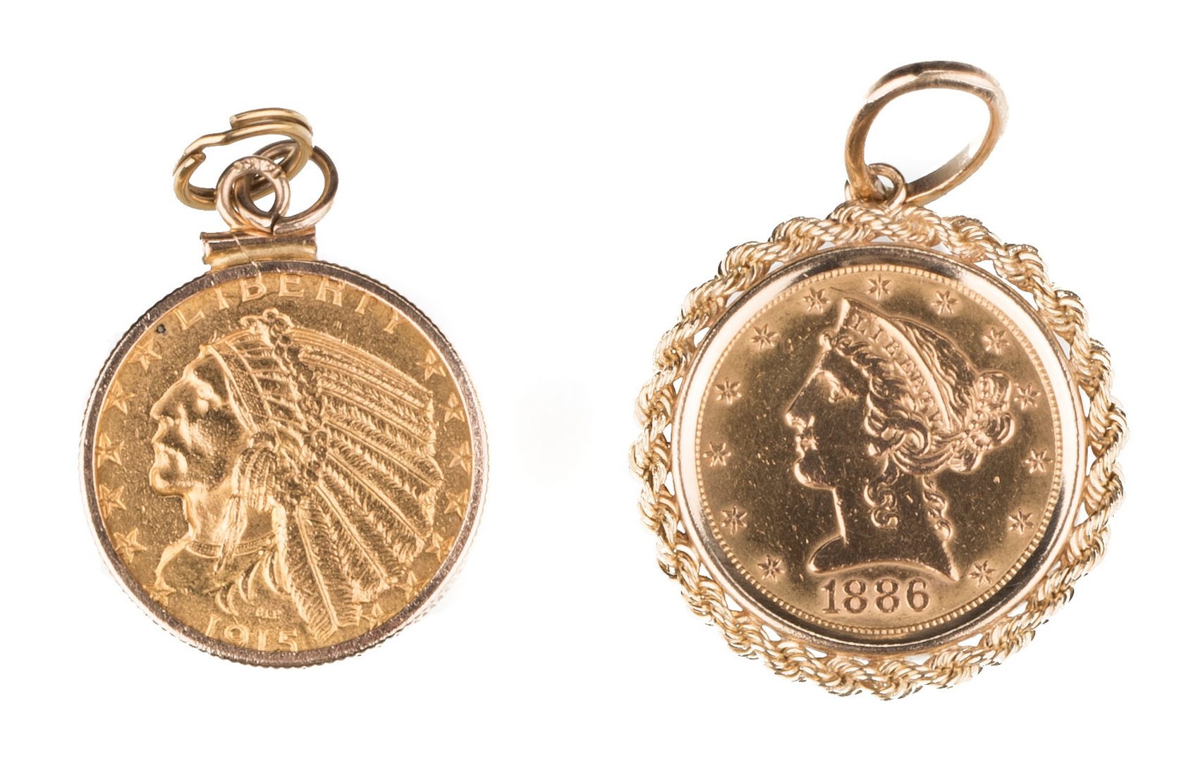 Lot 893: $5 Liberty Head & $5 Indian Head Gold Coins