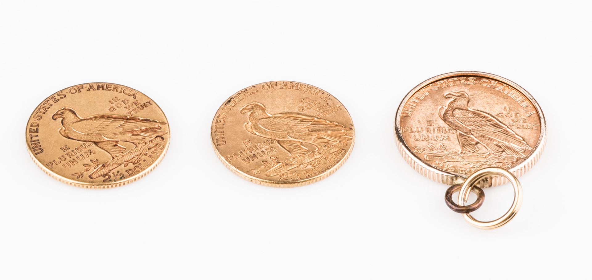 Lot 894: 3 Indian Head 2 1/2 Dollar coins