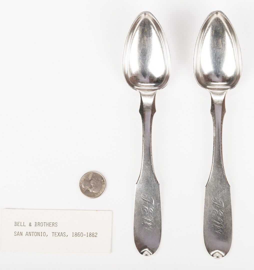 Lot 93: 2 Bell Texas Coin Silver Spoons