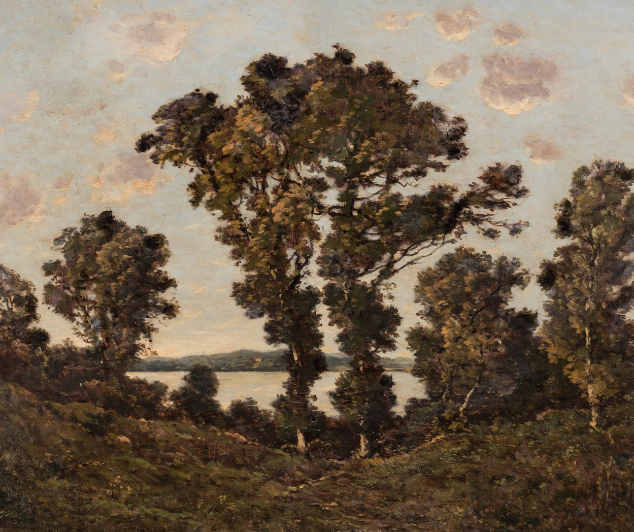 Lot 98: Henri-Joseph Harpignies, O/C, River Landscape