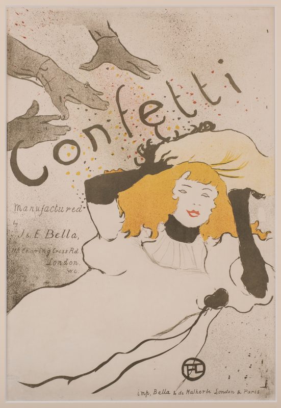 Lot 99: Toulouse Lautrec Lithograph, Confetti