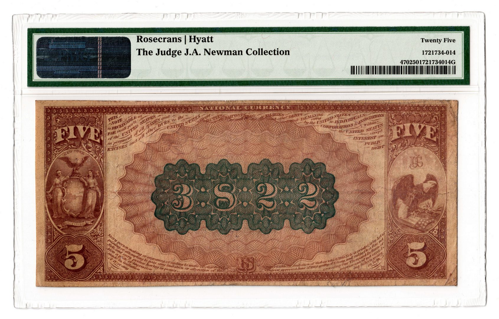 Lot 103: 1882 $5 Sidney National Bank of New York National
