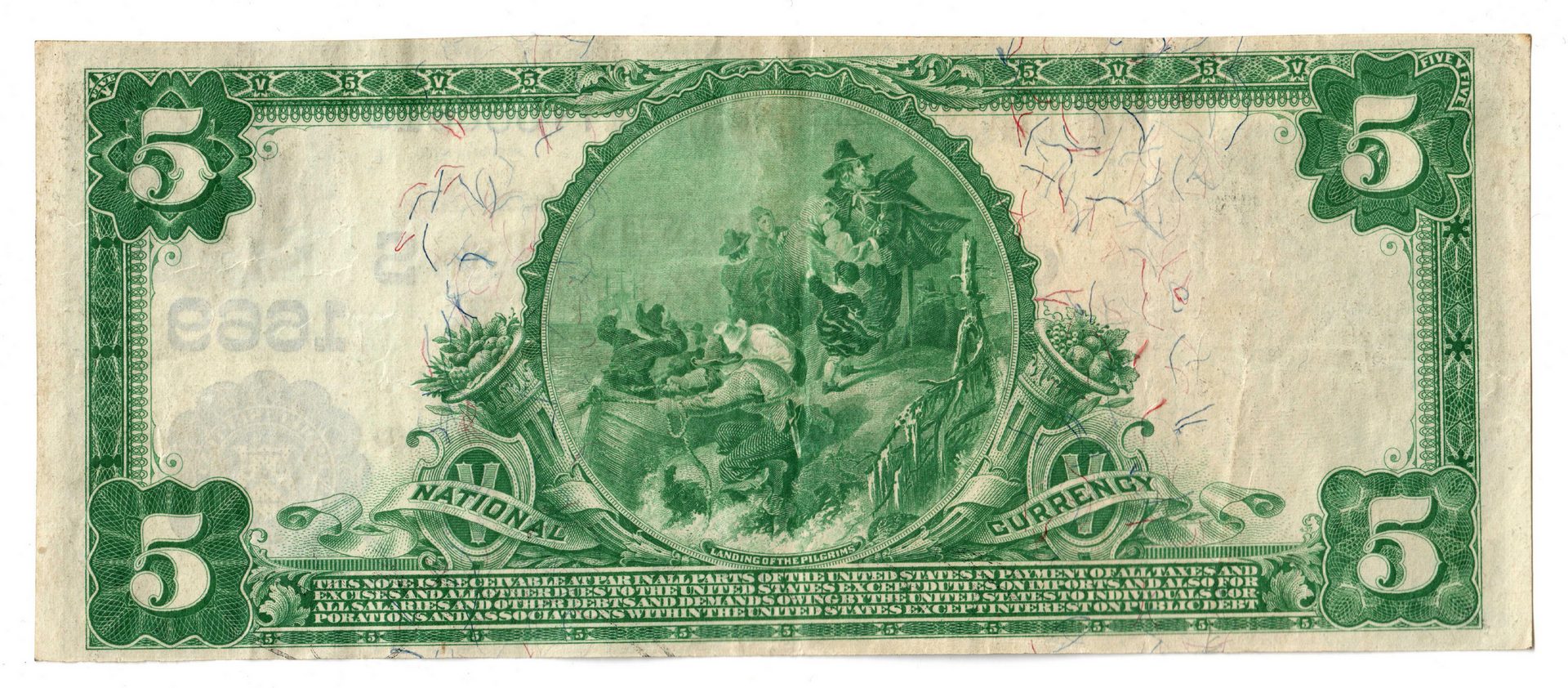 Lot 107: TN Pairing; $5 Blue Seal National Currency Notes
