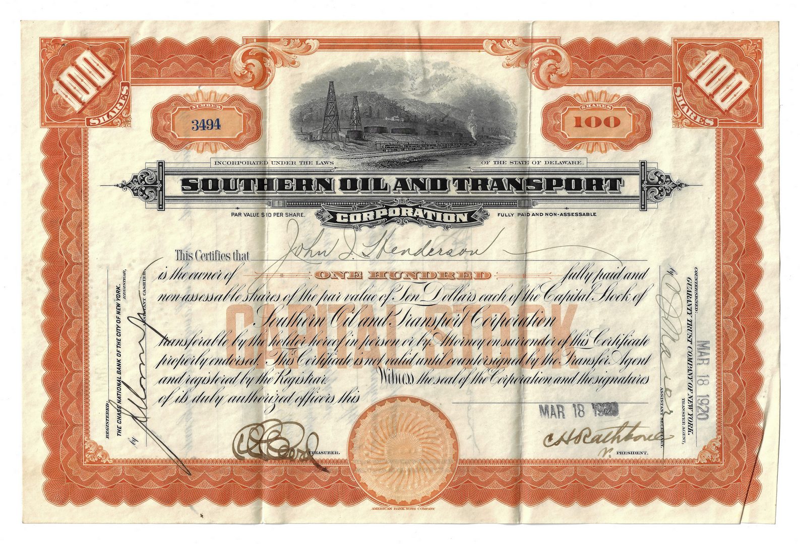 Lot 110: 14 Stock Certificates inc. Duesenberg, 18 items